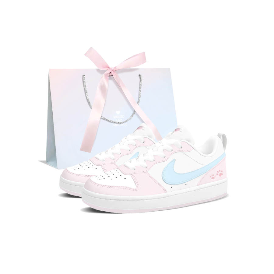 Nike Nike Court Borough Slip Resistant, Abrasion Resistant, Lightweight, Breathable Skateboard Shoes Women's Pink Blue