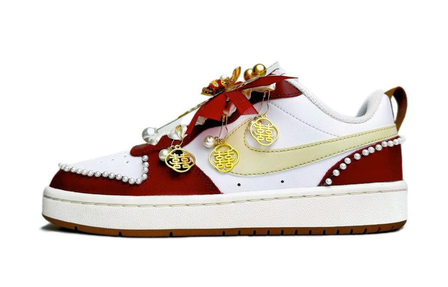 Nike Nike Court Borough Low top Skateboard Shoes Women's Red White Gold