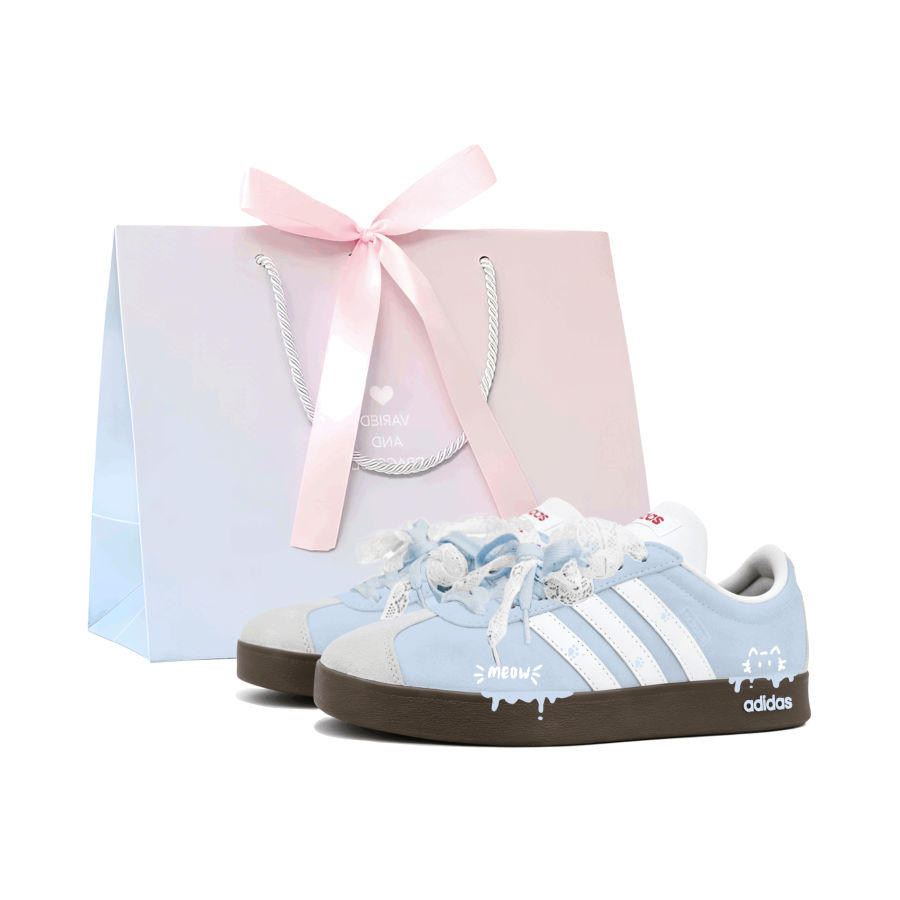 Adidas Adidas VL COURT 2.0 Maris Sal Milk Cat Low top Skateboard Shoes Unisex Light Blue