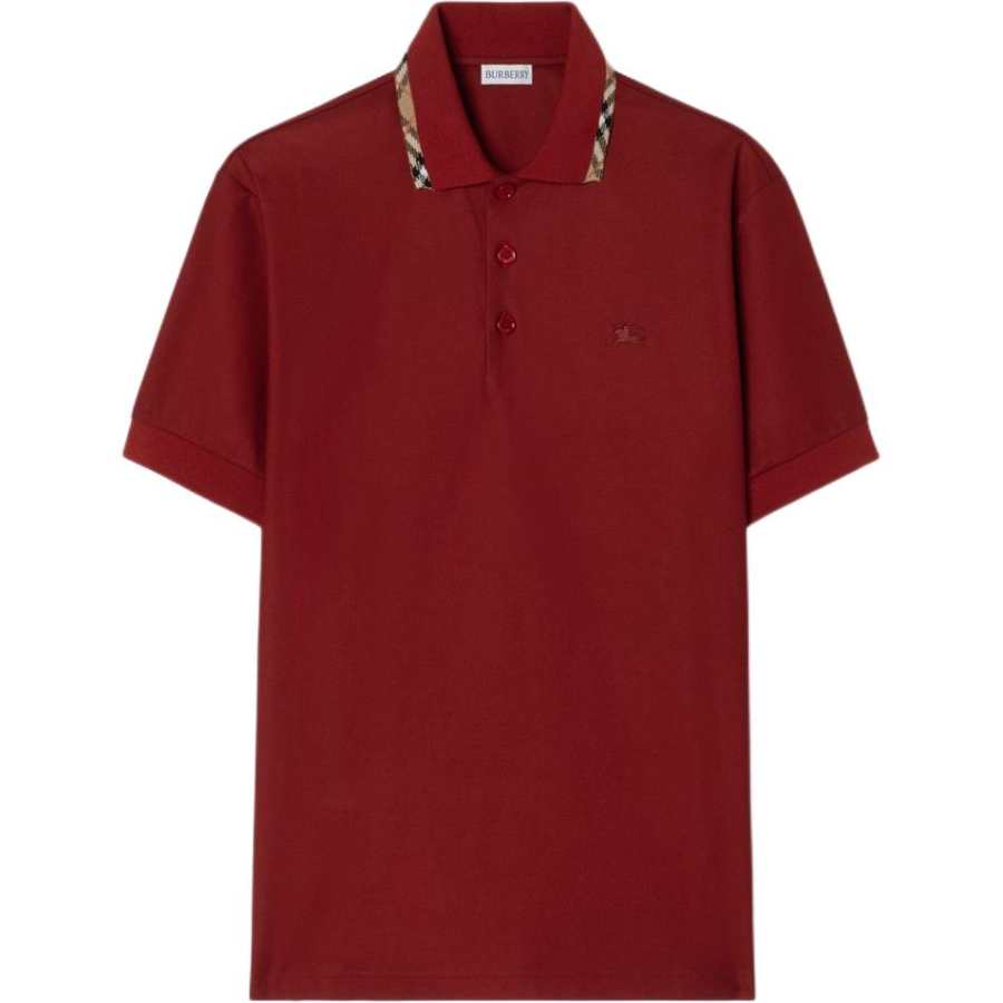 Burberry Polo Shirts Men's Red Chestnut Brown Polo Collar Moderate Other