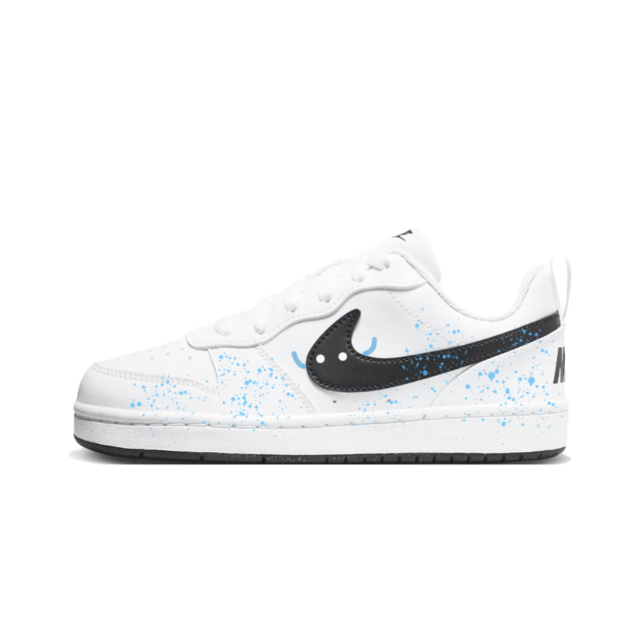 Nike Nike Court Borough Swim Shiro Cushioning Abrasion Resistant Support Low top Kids' Skateboarding Shoes Blue White