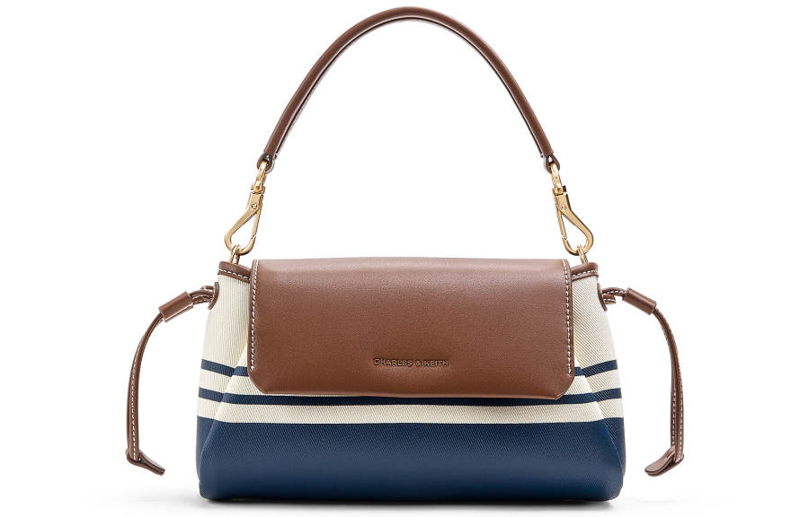 CHARLES&KEITH Fabric, Synthetic Leather Crossbody Handbag Small Women's Multicolor