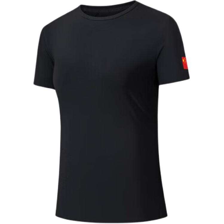 ANTA Champion All Weather Collection T Shirts Women's Black Crew Neck Moderate Straight Fit