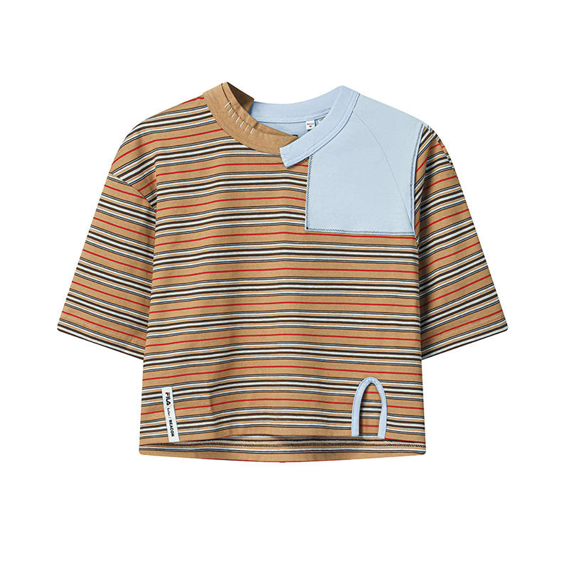 FILA x Kolor/ BEACON T Shirt Women's Wheat Wave Gold Brown