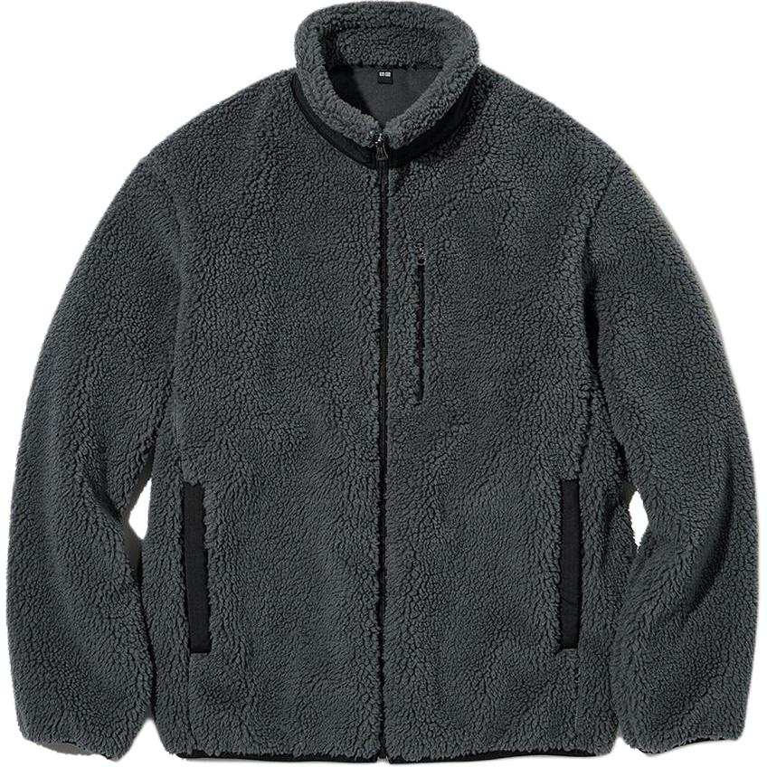 UNIQLO Velvet Jackets Unisex Dark Gray 08 Stand Collar Moderate