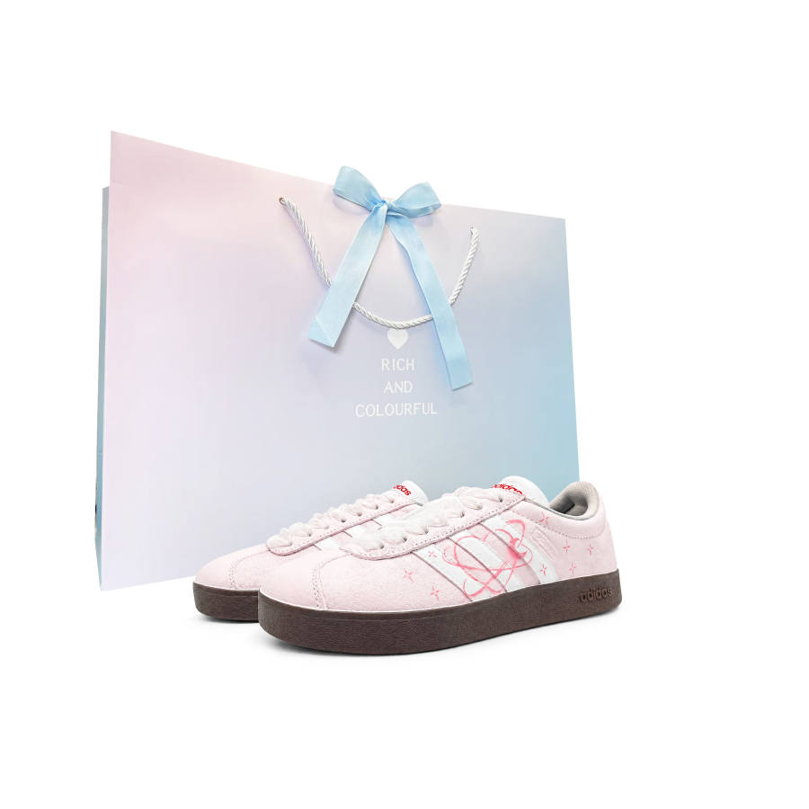 Adidas Adidas Vl Court Classic Heartfelt Peach Pink Low top German Army Trainers Unisex Pink White