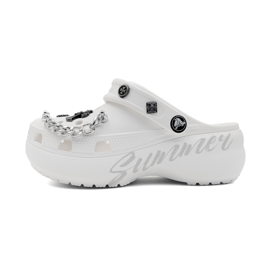 Crocs Crocs Classic Platform Clog Cro's Love EVA Clogs Unisex White