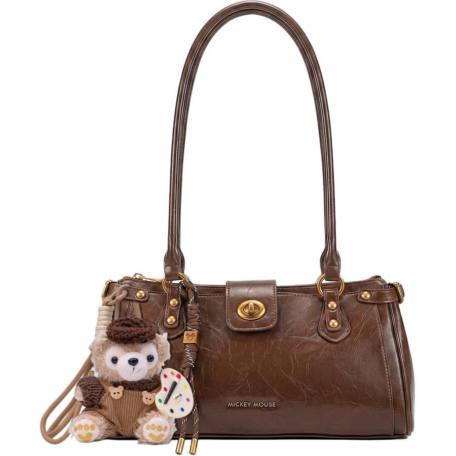 Disney Mickey Mouse Pu Shoulder Bag Regular Women's Caramel Brown