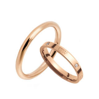 DW/DanielWellington Daniel Wellington Synthetic Cubic Zirconia Alloy Rings Unisex Rose Gold