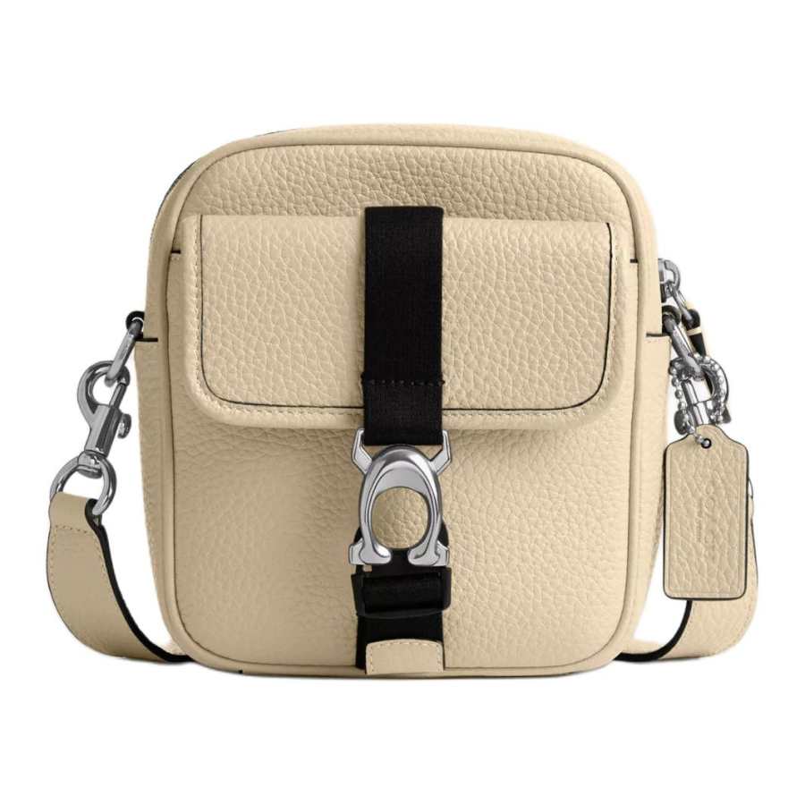 COACH Beck Leather Shoulder Bag, Crossbody Bag Mini Men's Ivory