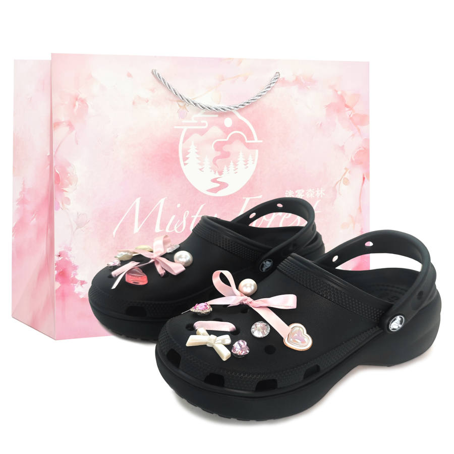 Crocs Crocs Classic Platform Clog Clogs Women's Black Pink