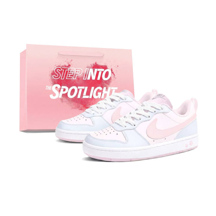Nike Nike Court Borough Cloud Blue Meow Skateboard Shoes Women's Light Blue Pink