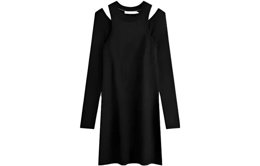 Calvin Klein Long Sleeved Dresses Women's Space Black Moderate