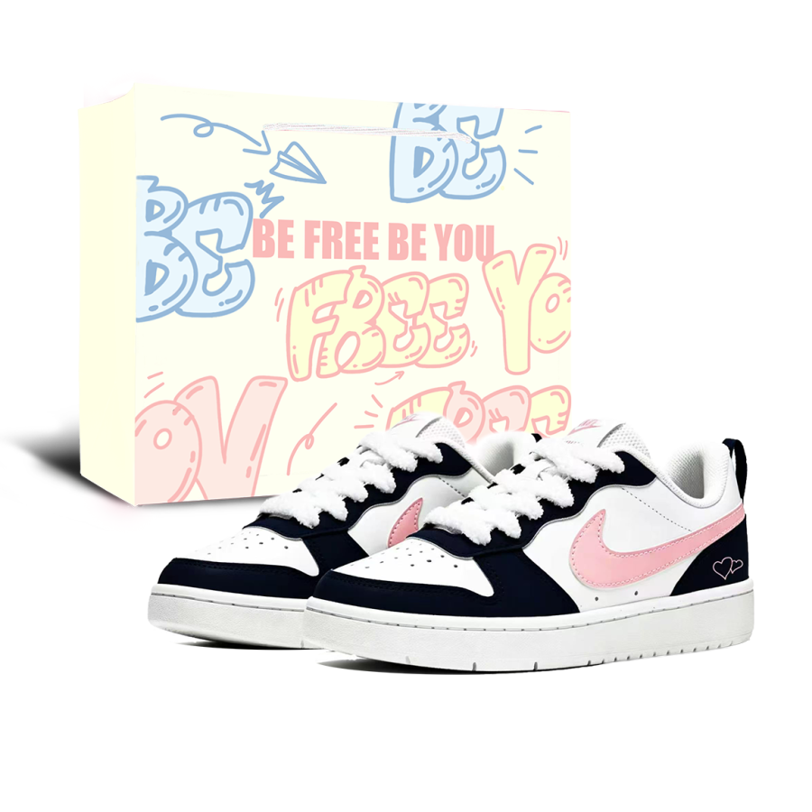 Nike Nike Court Borough Cloudberry Sweet Berry Height Increasing Low top Skateboard Shoes Unisex Black Pink