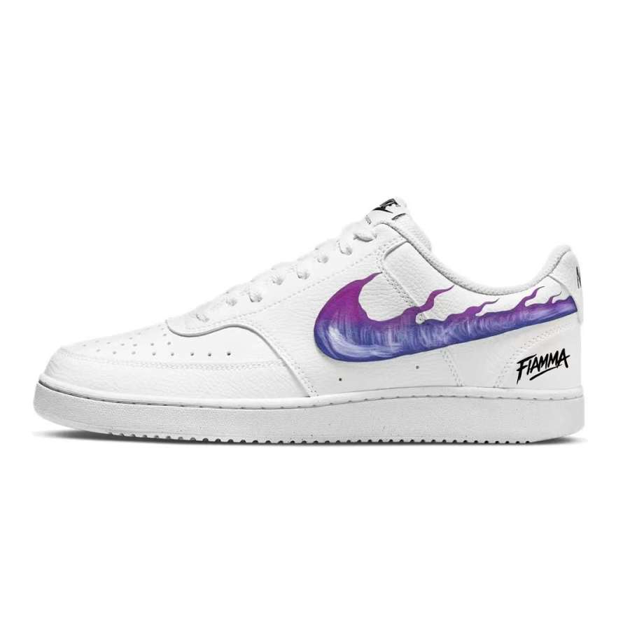 Nike Nike Court Vision 1 Low top Skateboard Shoes Unisex Black White Purple
