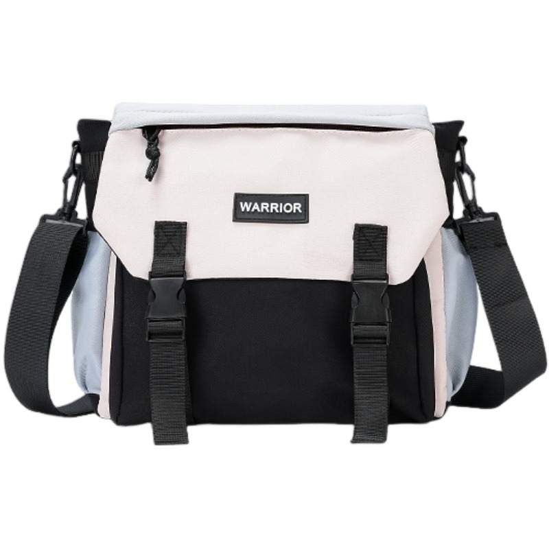 Warrior Nylon Fabric Crossbody Bags Large Unisex Black