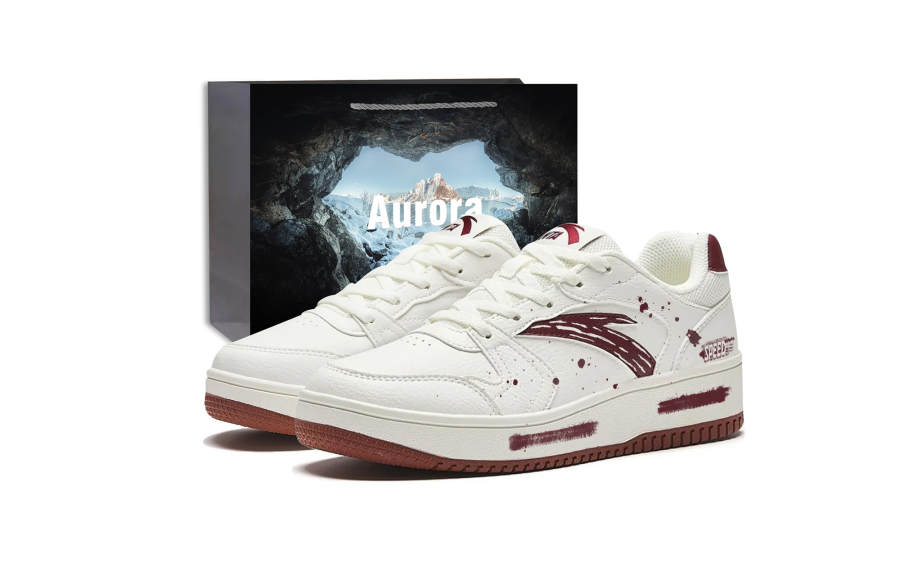 Anta First Year Evening Maple, Shopping Bag Height Increasing Abrasion Resistant Low top Skateboard Shoes Men's