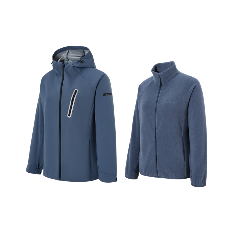 Adidas Adidas 3 in 1 Detachable Outdoor Fleece Lined Thermal Zippers Hooded Long Sleeved Jacket Women's