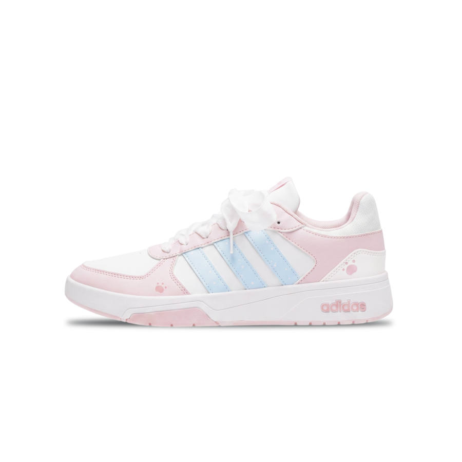 Adidas Adidas COURTBEAT Pink Letter Slip Resistant Abrasion Resistant Low top Skateboard Shoes Unisex Cherry Blossom Pink