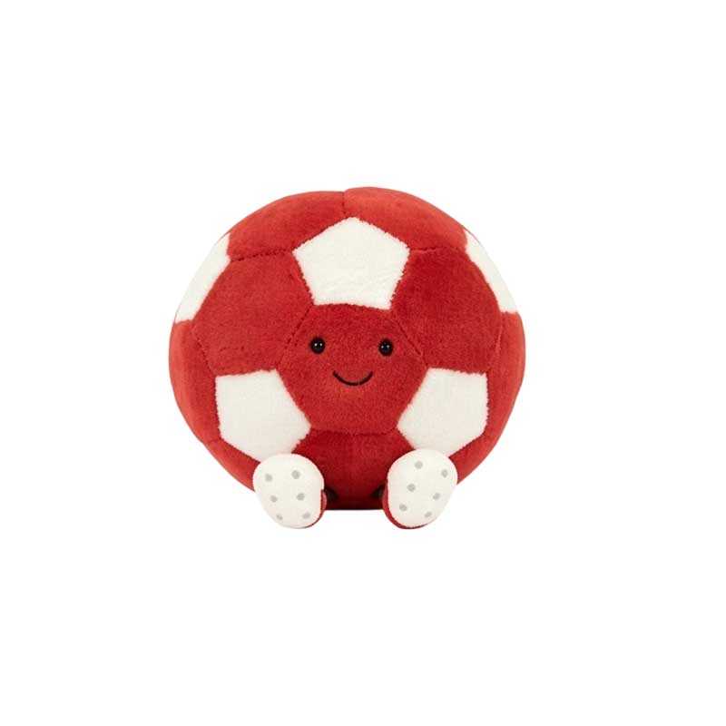 JELLYCAT Football Club Canadian Soccer Ball Red Dolls Plush Doll 19cm Height In Sitting Posture