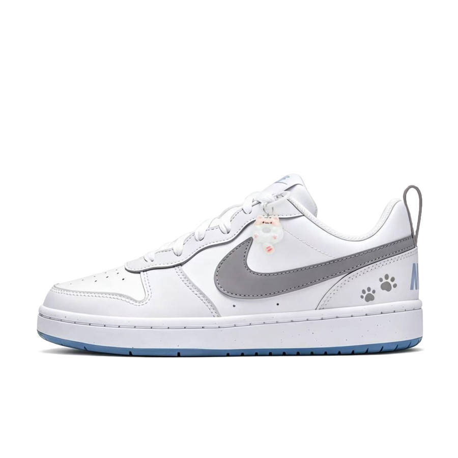 Nike Nike Court Borough Mist Gray Meow Slip Resistant Abrasion Resistant Low top Skateboard Shoes Women's Light Gray
