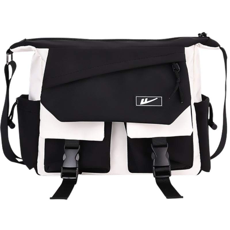 Warrior Nylon Fabric Crossbody Bags Regular Men's Black White