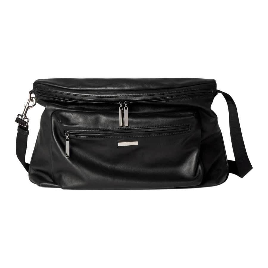 GUCCI Soft Leather Crossbody Bags Large Unisex Black