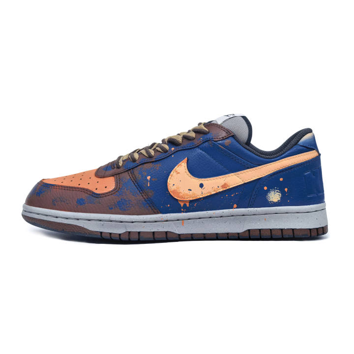 Nike Nike Big Leather Slip Resistant Abrasion Resistant Low top Skateboard Shoes Men's Blue