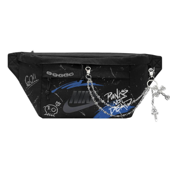 Nike Nike Polyester Blue Tone Sling Bag Regular Unisex Blue Black