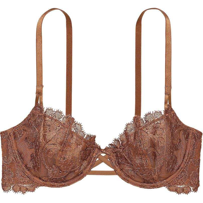 Victoria's Secret PINK DREAM ANGELS Wicked Unlined Boho Floral Ey Be Bra/C Bra Women's Caramel