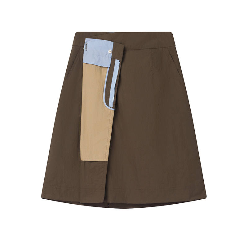 FILA x Kolor/ BEACON Casual Long Skirt Women's Chestnut Brown