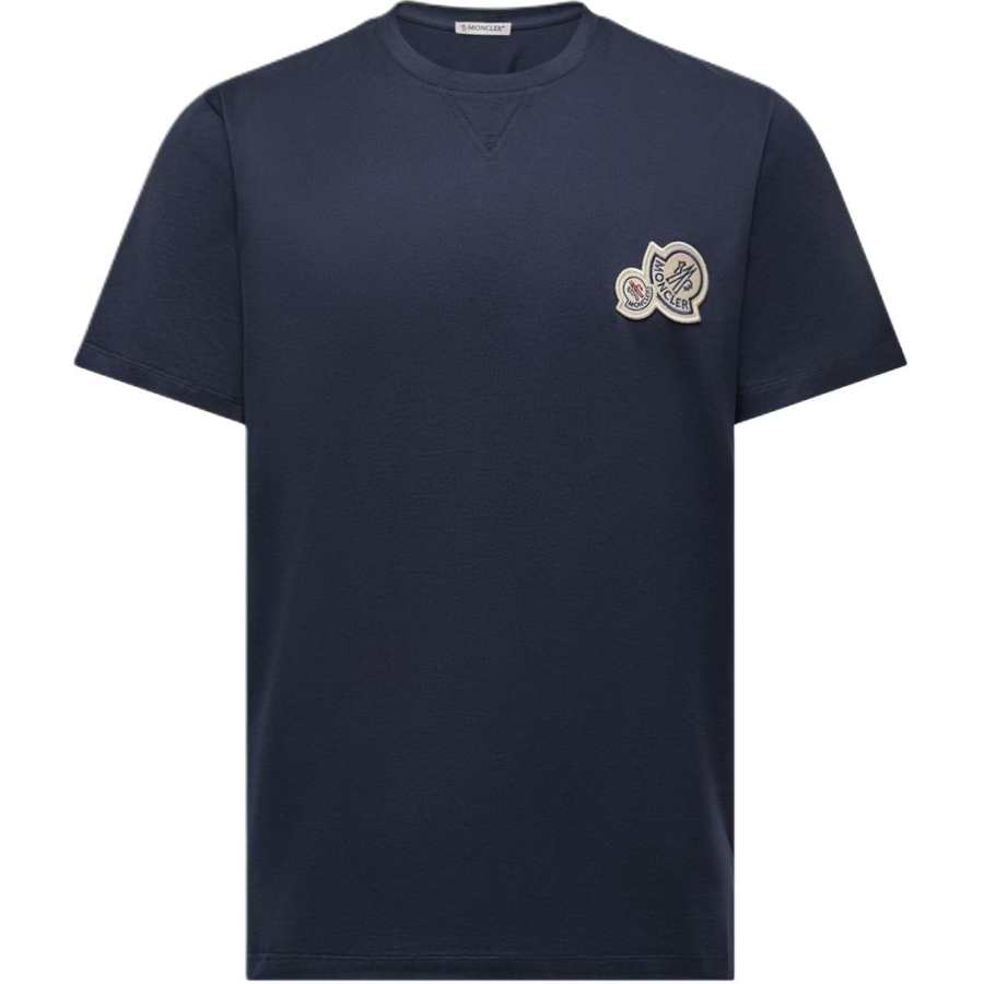 Moncler SS26 Double Logo Patch Cotton T Shirt Unisex