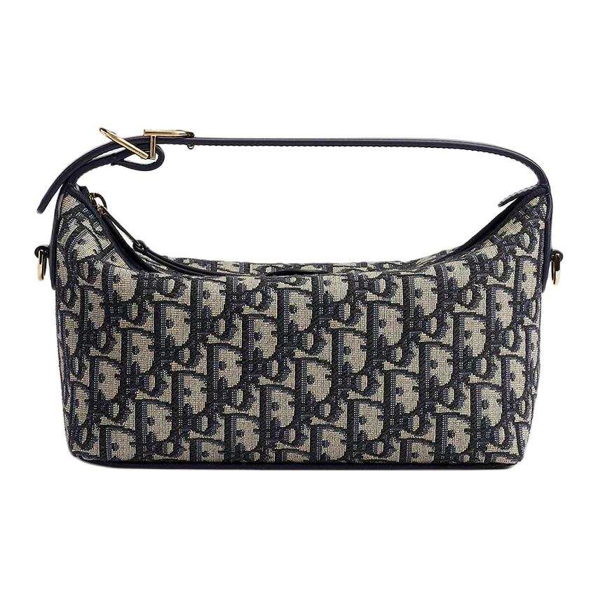 DIOR Cotton Crossbody Handbag Women's Blue