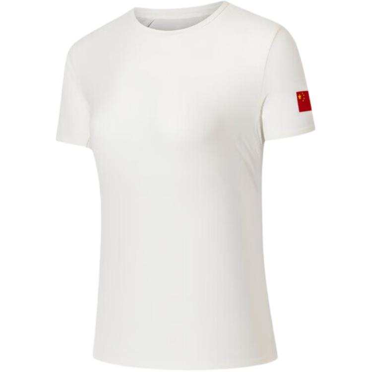 ANTA Champion All Weather Collection T Shirts Women's Ivory White Crew Neck Moderate Straight Fit