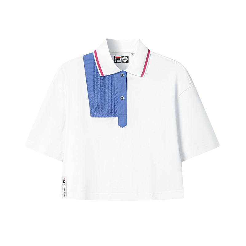 FILA x Kolor/ BEACON Polo Shirt Women's Obsidian White