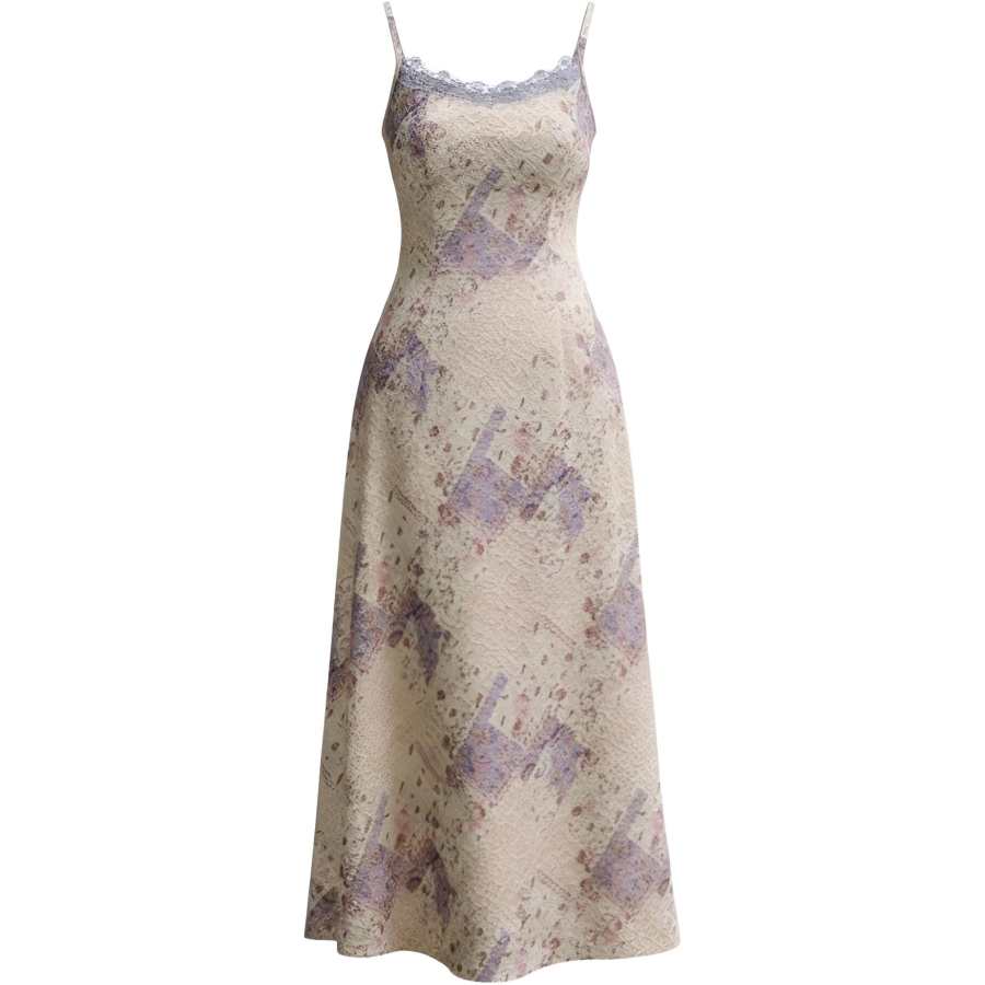 CHARM GLOW Slip Dresses Women's Apricot Camisole Thin Long Skirt