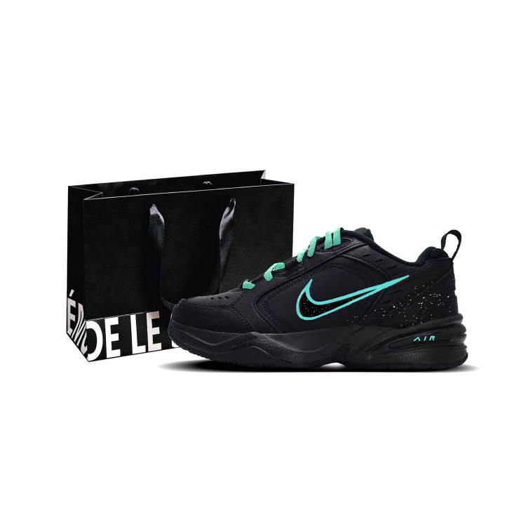 Nike Nike Air Monarch 4 Pink Green Synthetic Leather Slip Resistant Low top Chunky Sneakers Unisex Black