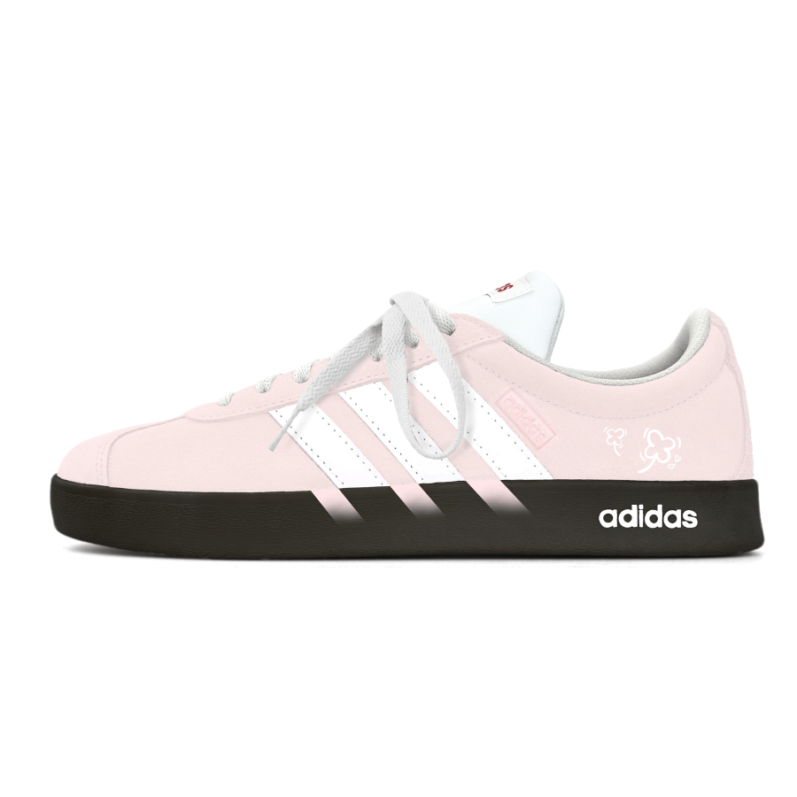 Adidas Adidas VL COURT 2.0 Slip Resistant Abrasion Resistant Skateboard Shoes Unisex Pink White
