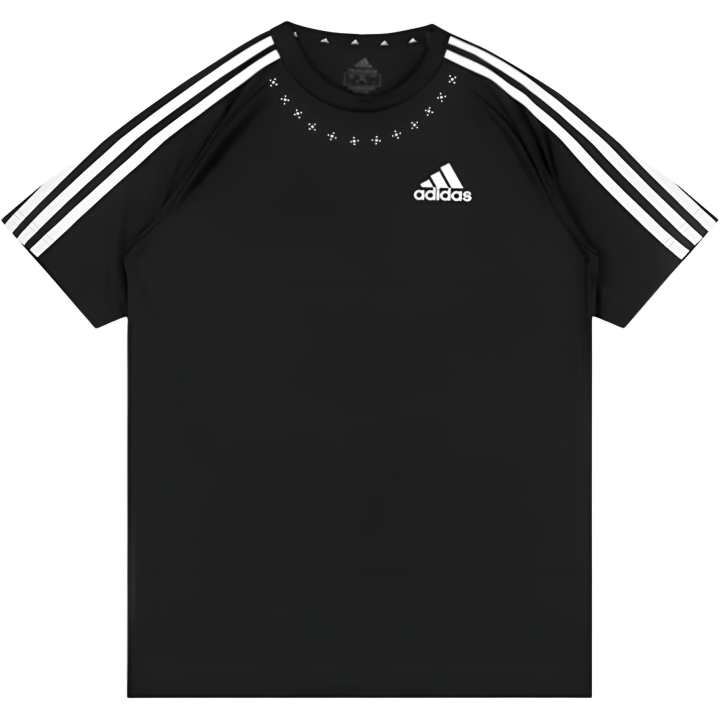 Adidas Adidas Football T Shirts Unisex Black Crew Neck Thin