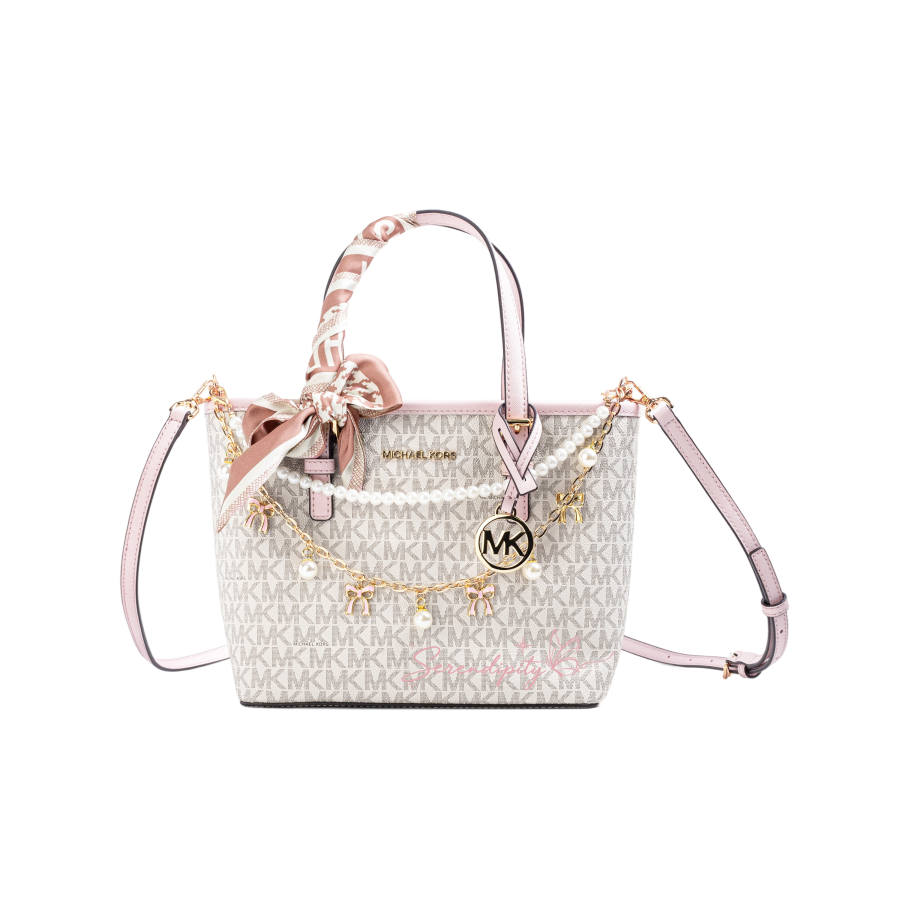 MICHAEL KORS Jet Set Leather One Shoulder Handbag Mini Women's Vanilla White