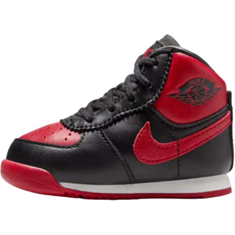 Jordan Jordan Air Jordan 1 Abrasion Resistant Support High top Toddler Shoes Black Red Infant And Toddler