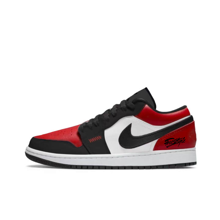 Jordan Jordan Air Jordan 1 Bred Toe Low top Kids' Skateboarding Shoes Black/Red/White Unisex
