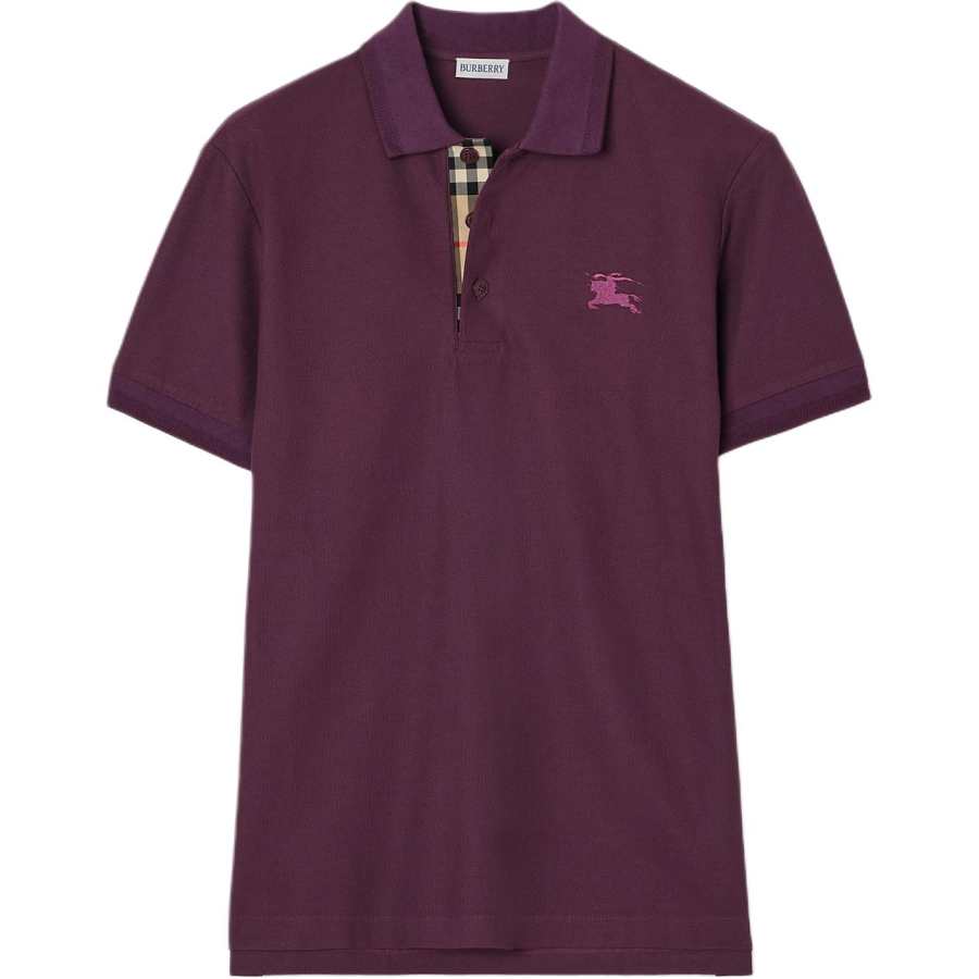 Burberry Polo Shirts Men's Viola Tricolor Purple Polo Collar Moderate Straight Fit