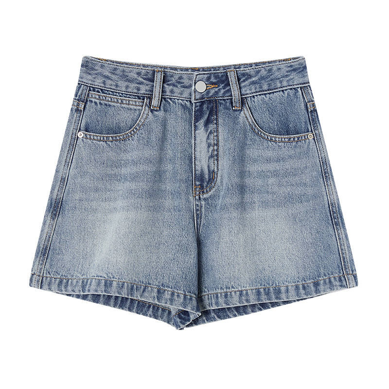 XIANGYING Denim Shorts Women's Moderate Straight Fit Pants