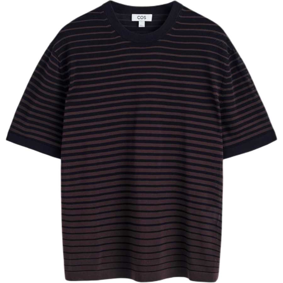 COS T Shirts Men's Dark Brown Crew Neck
