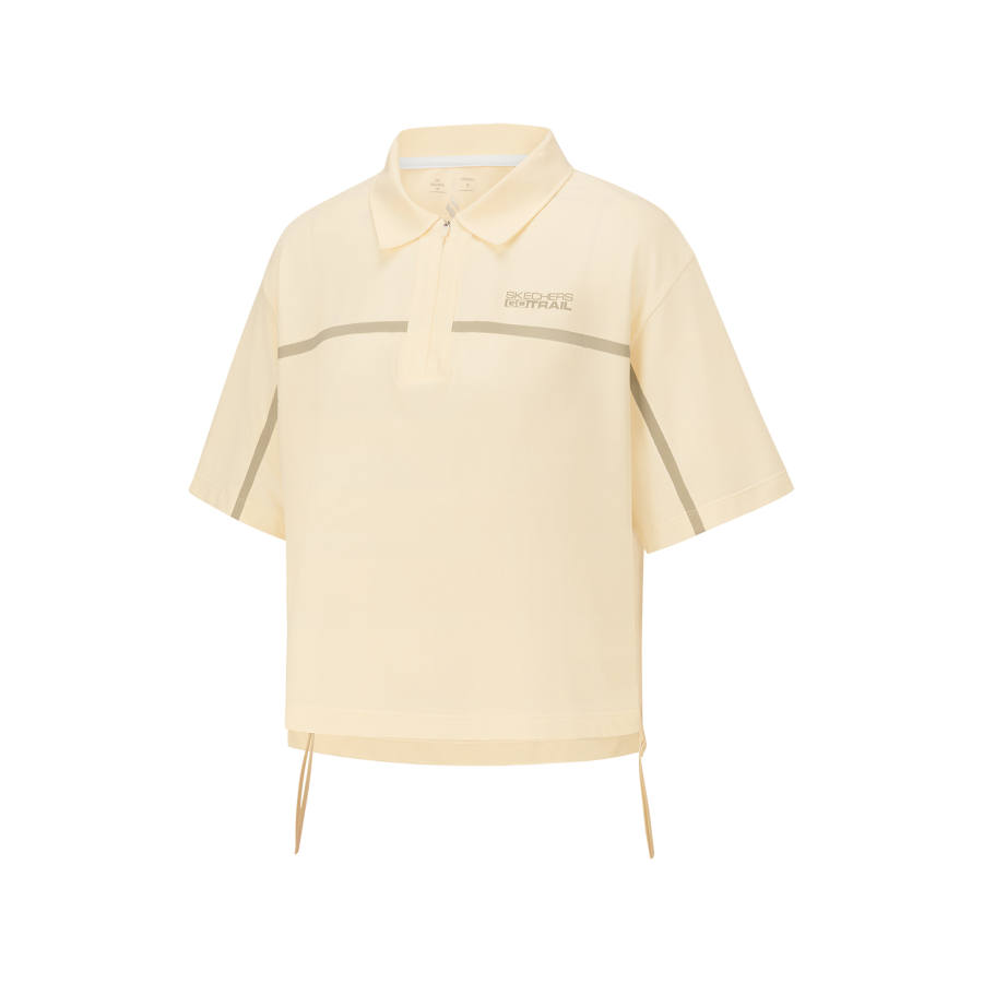 Skechers Polo Shirts Women's Egg White 00V7 Polo Collar Moderate Straight Fit