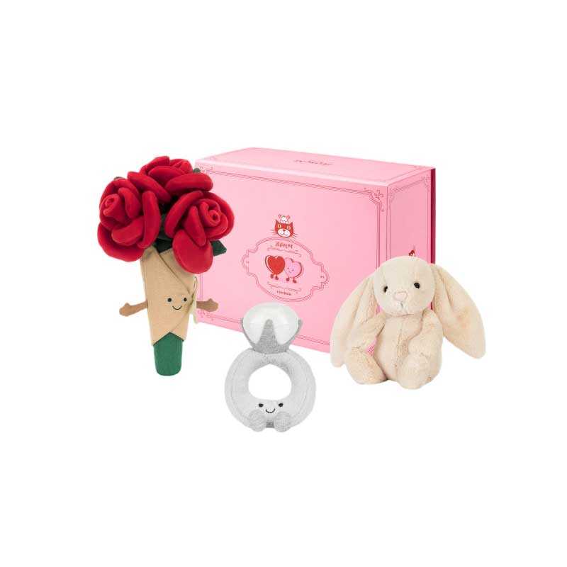 JELLYCAT Bunny Dynamic Prelude Gift Box Dolls Plush Doll 17cm H/ 18cm H/ 30cm H