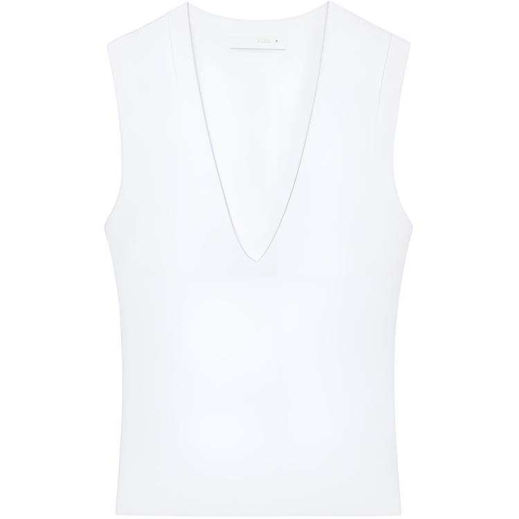 ZARA Tank Tops Women's White V Neck Moderate Other