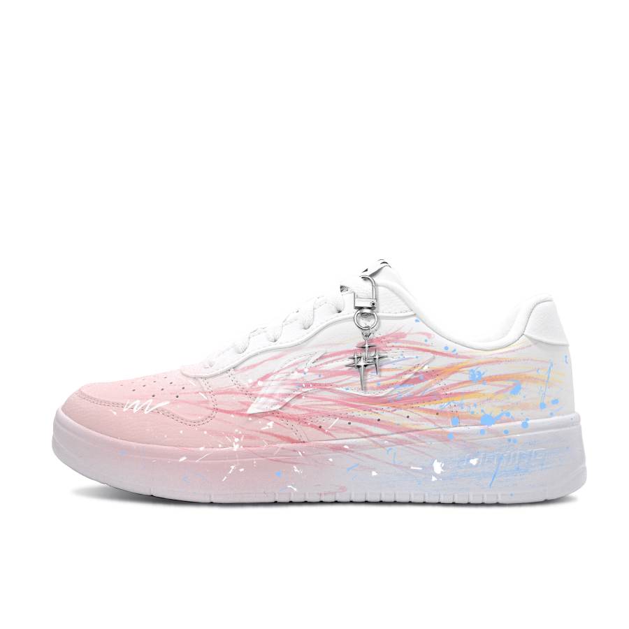 Li-Ning Li Ning Floating Boat Slip Resistant, Abrasion Resistant, Lightweight Low top Skateboard Shoes Men's Pink White