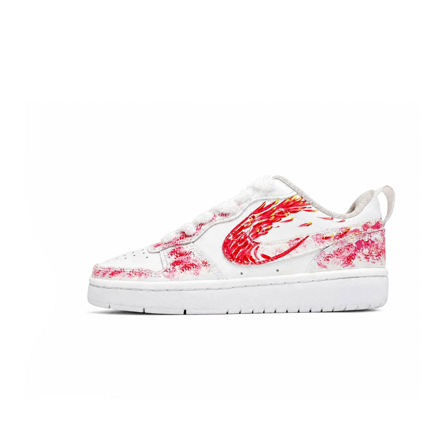 Nike Nike Court Borough Hand Drawn Storm Leather Slip Resistant Cushioning Kids' Skateboarding Shoes Pink Teenagers